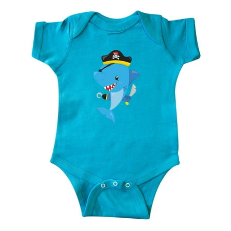 

Inktastic Pirate Shark Shark Wearing Pirate Hat Blue Shark Gift Baby Boy or Baby Girl Bodysuit
