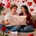 thumbnail image 4 of Valentines Day Throw Pillow Covers, Valentine Decoration Soft Plush Love Lumbar Pillow case Decorative Cushion Cover for Holiday Sofa Home Decor ( 45 * 45), 4 of 6