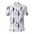 thumbnail image 2 of Daiia Lavender Flowers Pattern Men’s Polo Shirts,Solid Deck Shirt,Classic Fit, Breathable Cotton Polo for Casual and Sport Wear-Small, 2 of 7