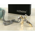 thumbnail image 6 of HZMAN Men's Stainless Steel Cross Crucifix Bible Prayer Pendant Necklace 22+2" Chain, 6 of 8
