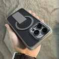 thumbnail image 2 of Luxury With Stand Matte Translucent Magnetic Wireless Charging Phone Case for iPhone 15 14 13 12 11 Pro Max Plus Metal Camera Ring Shockproof Soft Bumper Hard Back Cover, 2 of 5