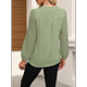 thumbnail image 4 of Blusas Elegantes e Informales para Mujer, con Mangas Largas Transparentes y Cuello en V, Holgadas y Vaporosas de para el Trabajo y la Oficina. Verde M, 4 of 9