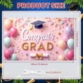 thumbnail image 2 of Pink Theme Graduation Banner Gold Stars Congrats Display Glitter Design Pink Balloons Grad Backdrop for Graduation Ceremony College Graduation Grad Party, 2 of 9