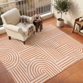 thumbnail image 2 of Washable Area Rugs 5x8 FT Orange Boho Rugs for Living Room Non-Slip Soft Non-Shedding Low-Profile Rectangle Abstract Geometric Curves Lines Modern Large Rug Carpet for Bedroom Dining Room Home Decor, 2 of 8