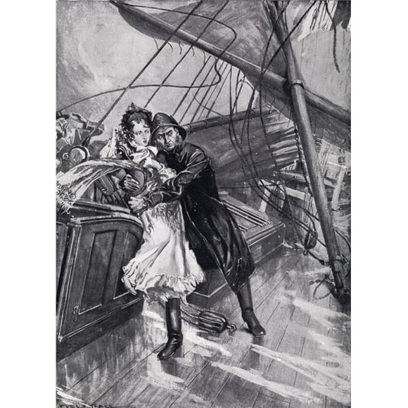 Posterazzi DPI1860642 Princesse Victoria Sauvée d'Un Mât Tombant par le Pilote du Yacht Émeraude en Affiche Imprimée, 12 x 17
