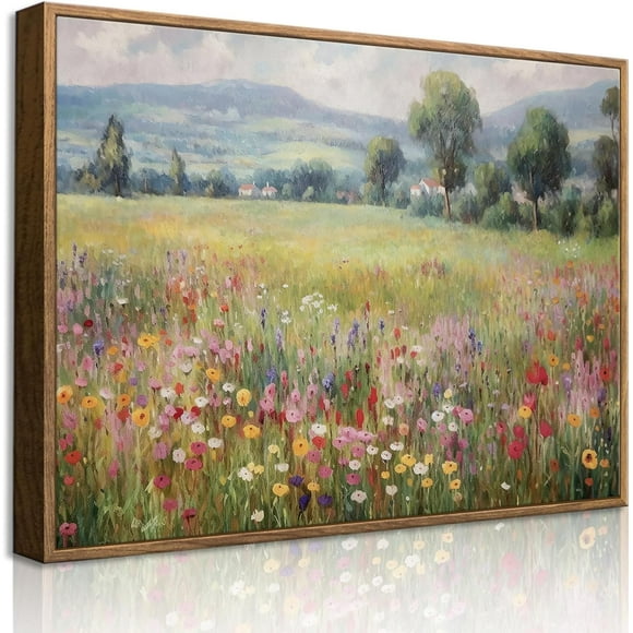 Myhong.1 Vintage Wildflower Wall Art Retro Botanical Floral Posters Prints CoPostertry Summer Landscape Paintings Flowers Pictures Wall Decor for Living Room Bedroom Bathroom Poster 8*12inch