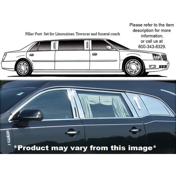 Stainless Steel Pillar Trim 12Pc Fits 2010-2020 Lincoln MKT PP50678 QAA