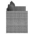 thumbnail image 3 of vidaXL 3-Seater Garden Sofa with Cushions Grey Poly Rattan, 3 of 5