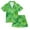 Green Ink Splatter Pattern, variant on Silky Satin Kids' Pajama Set Breathable & Smooth Unisex Button-Down Pajamas Blue Tie-dye Pattern