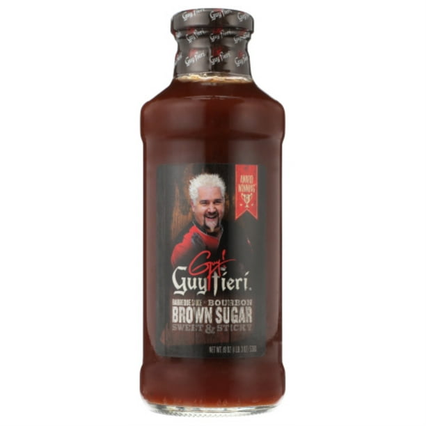 GUY FIERI, SAUCE BBQ SGR BRWN BOURBN, 19 OZ, (Pack of 6)