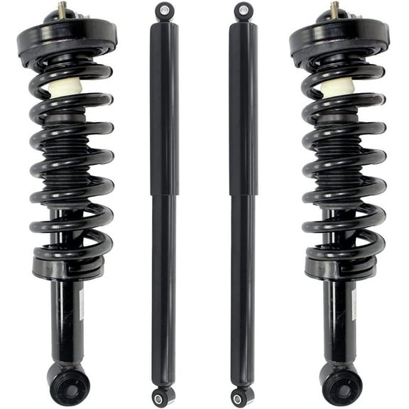 Detroit Axle - Struts Shocks for 4WD 2009-2013 Ford F-150 Complete 2 Front Struts w/Coil Spring 2 Rear Shock Absorbers 2010 2011 2012 Replacement Ready Struts 4pc Set