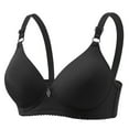 thumbnail image 2 of YLOMAY Woman's Bra Underwear for Women Adjustable Straps No Underwire Bras Solid Color Thin Brassiere Loose Daily Wear Black 40/90B, 2 of 6