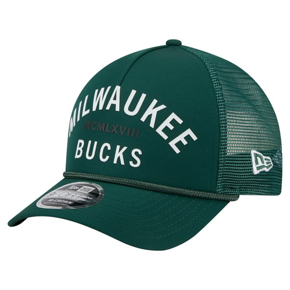 Men's-New Era  Hunter Green Milwaukee Bucks Minimalist 9FORTY M-Crown Adjustable Hat