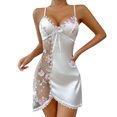 thumbnail image 2 of uublik Womens Pajamas Mesh Set Valentine's Day Night Gowns Soft Loungewear Sleepwear White, 2 of 6