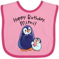thumbnail image 3 of Inktastic Happy Birthday, Mimi- Cute Penguins Boys or Girls Baby Bib, 3 of 4