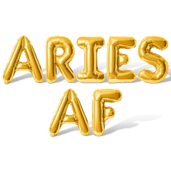 Letter Balloons - ARIES AF 16" Inch Alphabet Letters Foil Mylar Balloon Aries Birthday Party Banner (Gold)