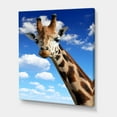 thumbnail image 3 of Designart ' A Giraffe On A Blue Sky Portrait ' Farmhouse Canvas Wall Art Print, 3 of 4