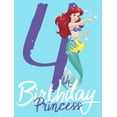thumbnail image 2 of Girl's The Little Mermaid 4th Birthday Princess Graphic Cropped T-Shirt Blue X Small, 2 of 3