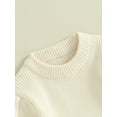thumbnail image 6 of Bslissey Baby Girls Sweater Romper 3M 6M 9M 12M 18M Solid Color Long Sleeve Knit Onesie Bodysuit Casual Crew Neck Jumpsuit Newborn Infant Fall Winter Warm Clothes, 6 of 9