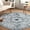 Floral Blue Cream-5' (Round), variant on Area Rug 5x7 Washable Boho Rugs For Living Room Non-slip Bedroom Low Pile Lightweight Tangerine Vintage Throw Dining Kitchen Home Office Carpet Floral Aqua Yellow