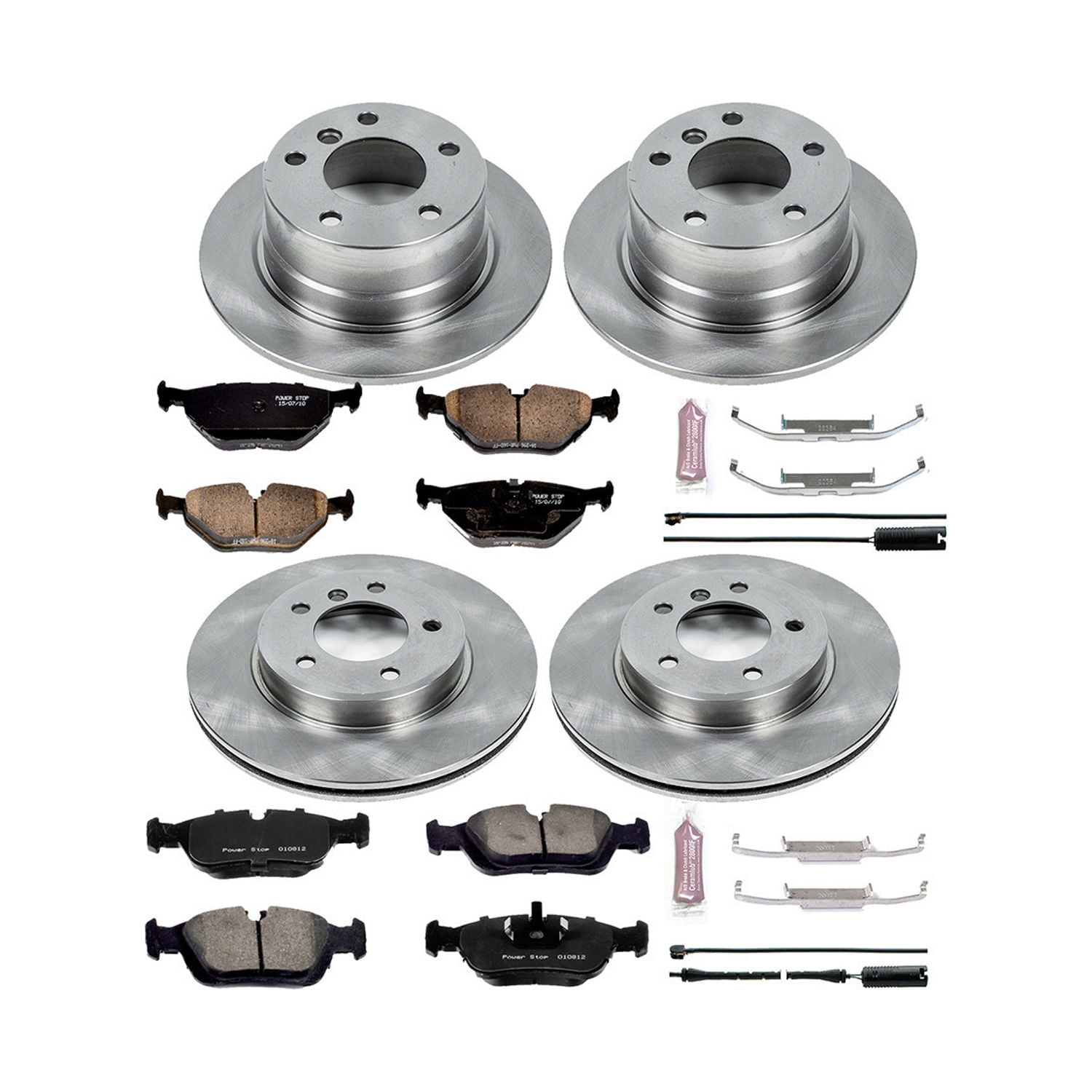 Power Stop Front and Rear Stock Replacement Brake Pad and Rotor Kit KOE870