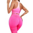 thumbnail image 4 of Sujetador de yoga de dos piezas con teñido colgante, cintura alta, cadera, vientre, pantalones deportivos ligeros y transpirables para fitness, 4 of 6