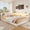 White, variant on Noble House Dalmor Queen Size Wood Daybed with 5 Storage Cabinets, Built-in Charging Station and LED Light, Brown