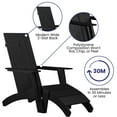 thumbnail image 5 of Emma + Oliver Set of 2 Indoor/Outdoor 2-Slat Adirondack Style Chairs & Footrests in Black, 5 of 12