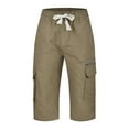 DOSAU Cargo Pants for Men Drawstring Relaxed Fit Hiking Pants Street