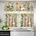 thumbnail image 3 of Butterfly 3 Piece Kitchen Curtains and Valances Set Floral Farmhouse Washable Rod Pocket Kitchen Curtain Set 36 Inches, Kitchen Window Curtains Set European Style Curtains for Cafe, 3 of 5