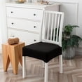 thumbnail image 2 of Chair Seat Covers for Dining Room Set of 2, Stretch Jacquard Removable and Washable Chair Covers, Protector Chair Cushion Black, 2 of 11