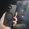 thumbnail image 5 of VENINGO Magnetic Case for Samsung Galaxy S25 FE, Compatible with Mag-safe, Slim Fit Matte Translucent Shockproof Anti-Yellowing Protective Cover, Black, 5 of 8