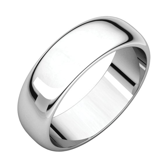 Jewels By Lux Platinum 6mm Half Round Wedding Ring Band Size 9.5
