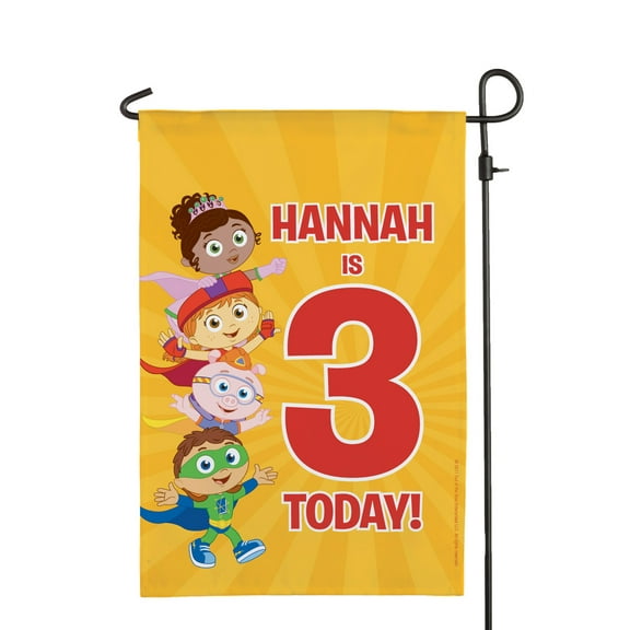 Personalized Super Why! Birthday Flag