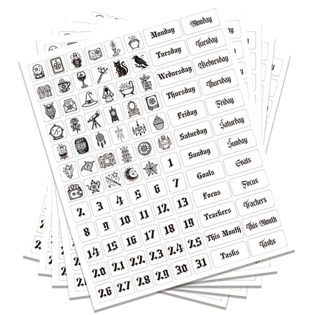1 Set PVC Self-Adhesive Stickers Writable Label Stickers Rectangle Symbol 220x175mm 120pcs/sheet 5sheets