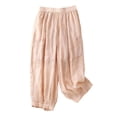 thumbnail image 2 of Cagogo Womens Plus Size Wide Leg Flowy Casual Ankle Pants Elastic Waist Loose Floral Trousers for Party Beach Work, Pink 3XL, 2 of 5