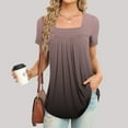 thumbnail image 2 of Pompotops Femmes Mode Imprimé Casual V-Cou Manches Courtes T-Shirt Blouse Tops, 2 of 6