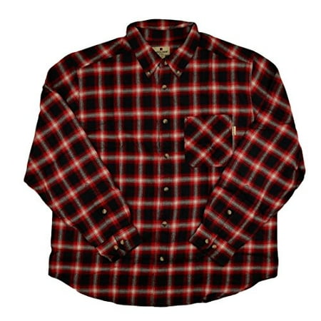 Woolrich Flannel Shirt - Woolrich Mens Flannel Long Sleeve Button Down - Red Plaid