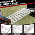 thumbnail image 5 of Ladcaser 6.3' Aluminum Loading Ramps 1500lbs 76"x 50" Tri-Fold Foldable Powersports Ramps for Pickup Trucks Bed, Trailers Ramp with Load Straps for Motorcycles ATV/UTV Lawn Mowers Tractors, Silver, 5 of 6