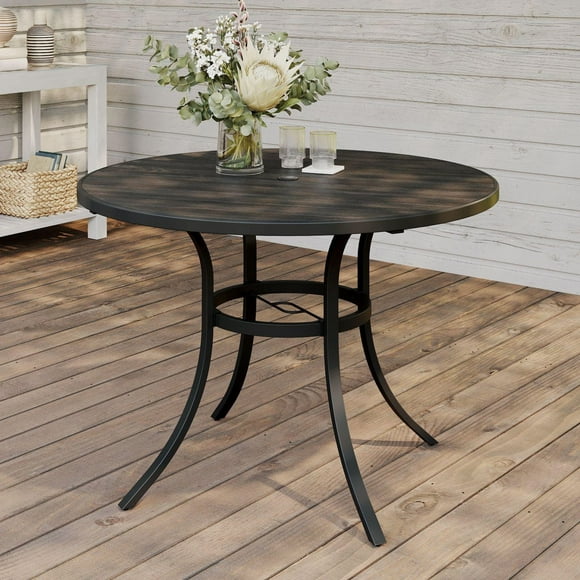 HOMETRENDS Patio Faux Wood Dining Table - Brown