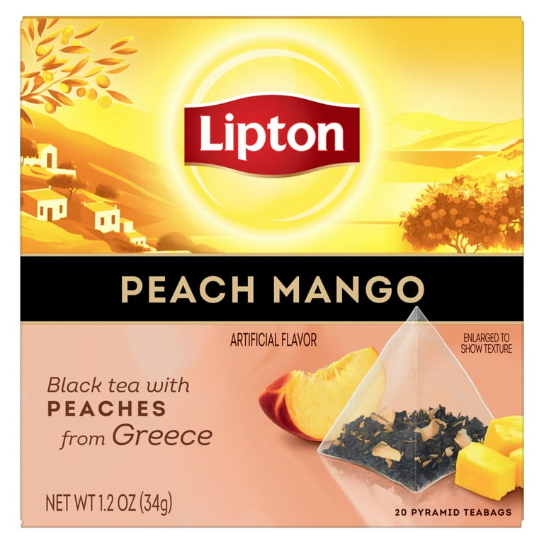 Lipton Black Tea Peach Mango, Pyramid Tea Bags, Flavored