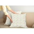 thumbnail image 2 of Ambesonne Floral Throw Pillow Cover 2 Pack, Curvy Stems Petals Bloom, 20", Apple Green White, 2 of 5