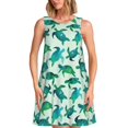 thumbnail image 1 of Balery Green Sea Turtle Vestidos de verano para mujer con estampado: vestido holgado sin mangas, vestido playero informal y cómodo para días calurosos., 1 of 7