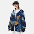 thumbnail image 3 of Balery Navy Blue Marble Sudadera ligera de manga larga con capucha y protección solar UPF 50+ para hombre y mujer, ideal para pesca y running-Medium, 3 of 7