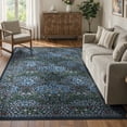 thumbnail image 4 of Lahome Washable 5'x7' Floral Area Rug, Blue Forest Rugs for Living Room, Non-Slip Low Pile Stain-Resistant Boho Carpet for Bedroom Dining Room Office Farmhouse, Blue, 4 of 10