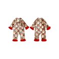 thumbnail image 2 of Cjfdfy Newborn Baby Girl Christmas Satin Pajamas Romper Santa Claus Printed Long Sleeve Furry Trim Jumpsuit Infant Cute Christmas Holiday Fall Winter Sleepwear 0-18 Months, 2 of 9