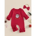 thumbnail image 4 of My First Christmas Baby Girl Outfit Santa Long Sleeve Romper Jumpsuit  one-piece  Christmas Newborn Girl Outfits Clothes, 4 of 9