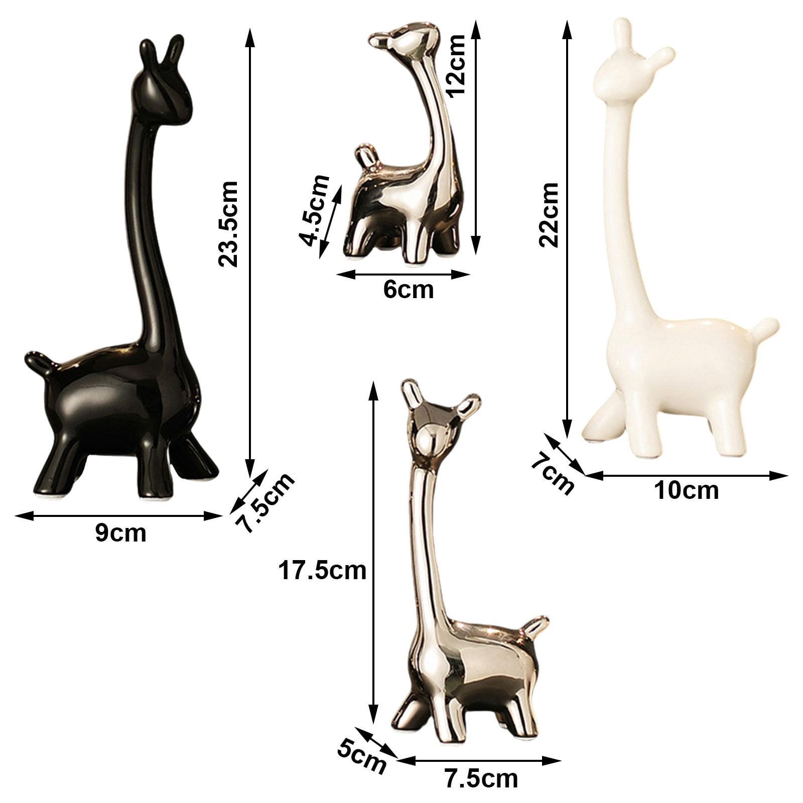 Miulika Bird Giraffe Statue Figurine Yard Art Ornament Flamingo Garden Stake Sculpture Ceramic Centerpiece Modern Creative Desk Office Bookshelf Bedroom Decor Holiday Spring