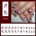 thumbnail image 2 of 24x Square False Nails Snowmen Press On Nails Snowflake Artificial Nails Full Cover Stick on Nails Manicures Supplies, 2 of 4