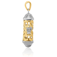 thumbnail image 5 of 14K Solid Two Tone Gold Mezuzah Scroll Prayer Jewish Necklace Judaica Religious Chain Pendant Israel Charm, 5 of 15
